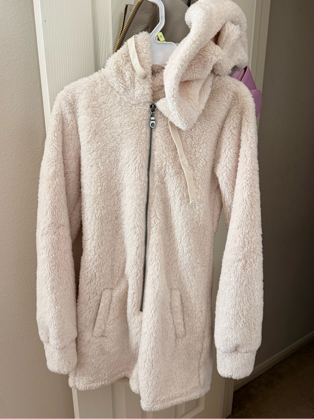 Aeropostale Cream Sherpa Zip-Up Jacket